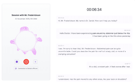 Real-Time Medical Voice Transcription